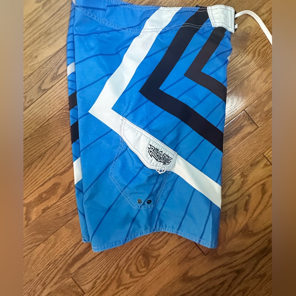 Billabong Blue and Black Board Shorts with Geometric Design - Picture 4 of 9